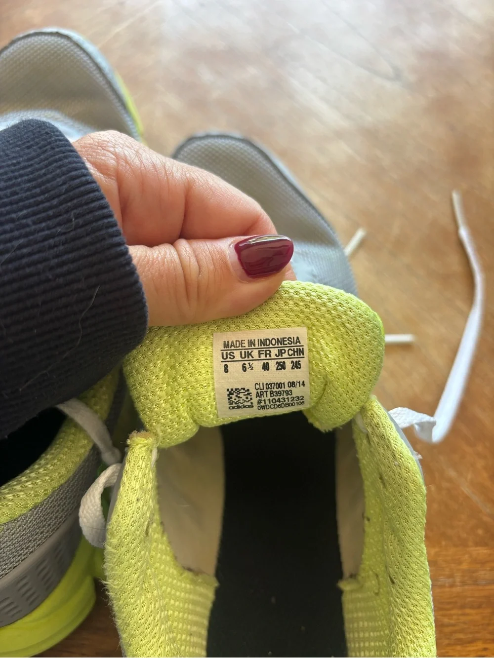 adidas Gray and Neon Yellow Women's size 8 sneakers